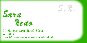 sara nedo business card